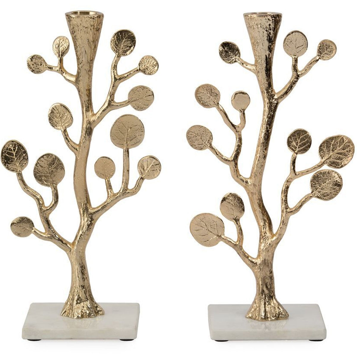 Botanical Leaf Gold Candleholders