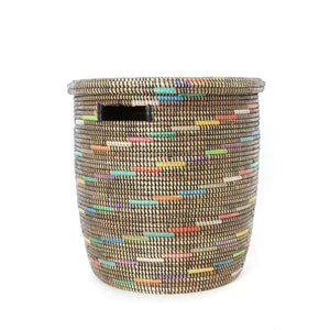 Sable Swirl Flat Lid Storage Basket - Olive Sky
