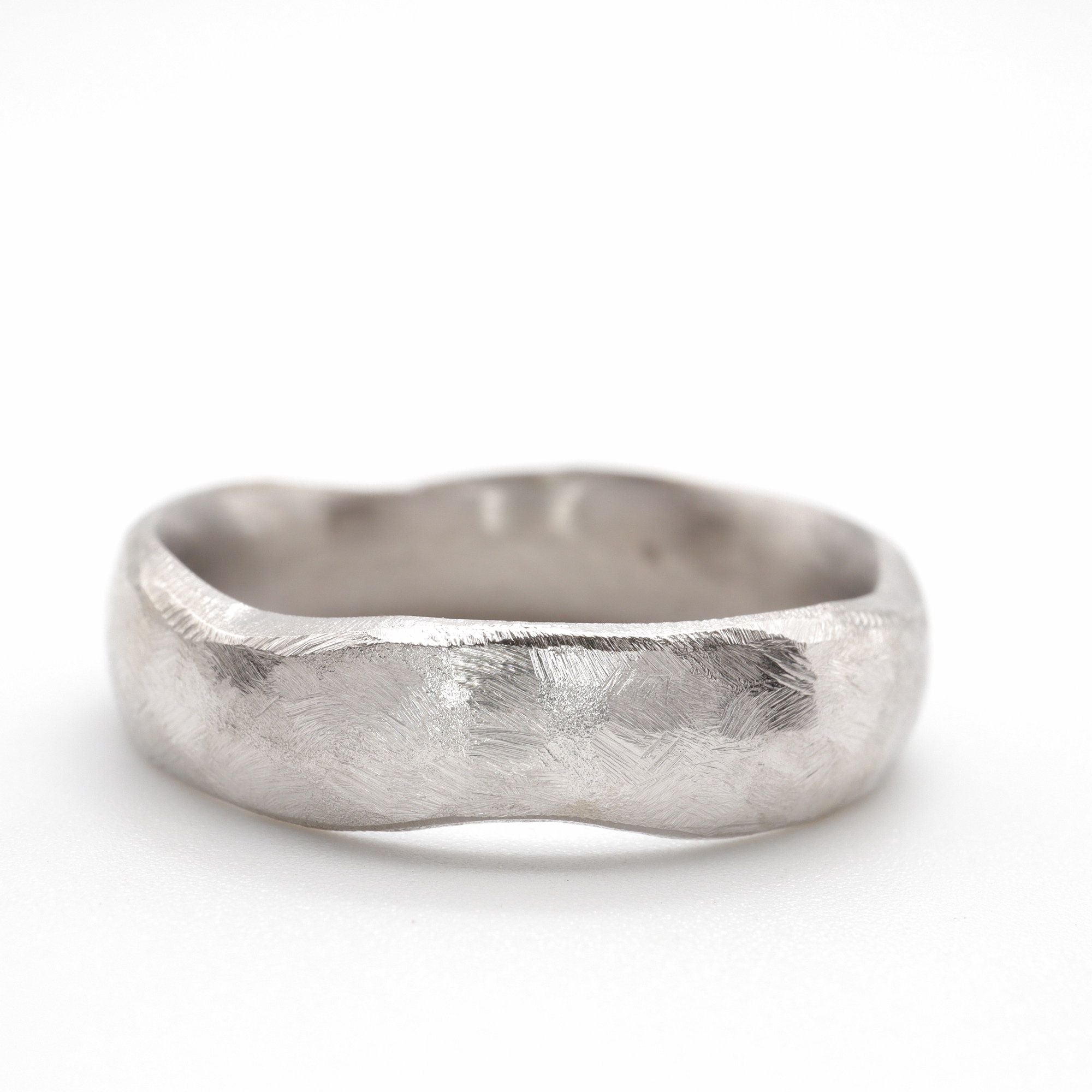 Wedding ring, broad silver Beach Sand design | Cumbrian Designs