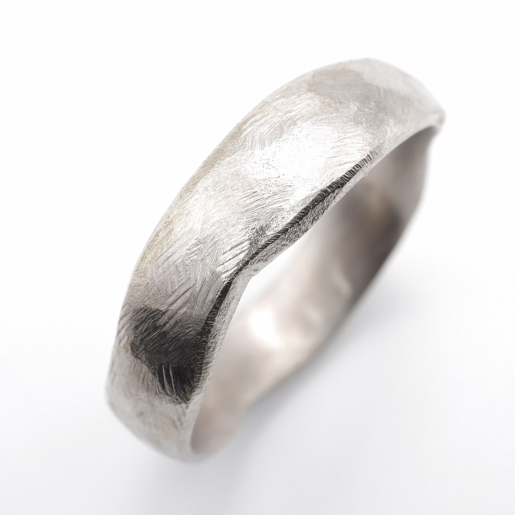 Wedding ring, broad silver Beach Sand design | Cumbrian Designs