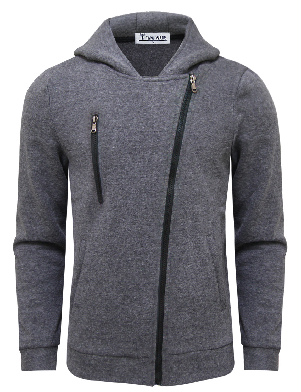 asymmetrical zip hoodie men's