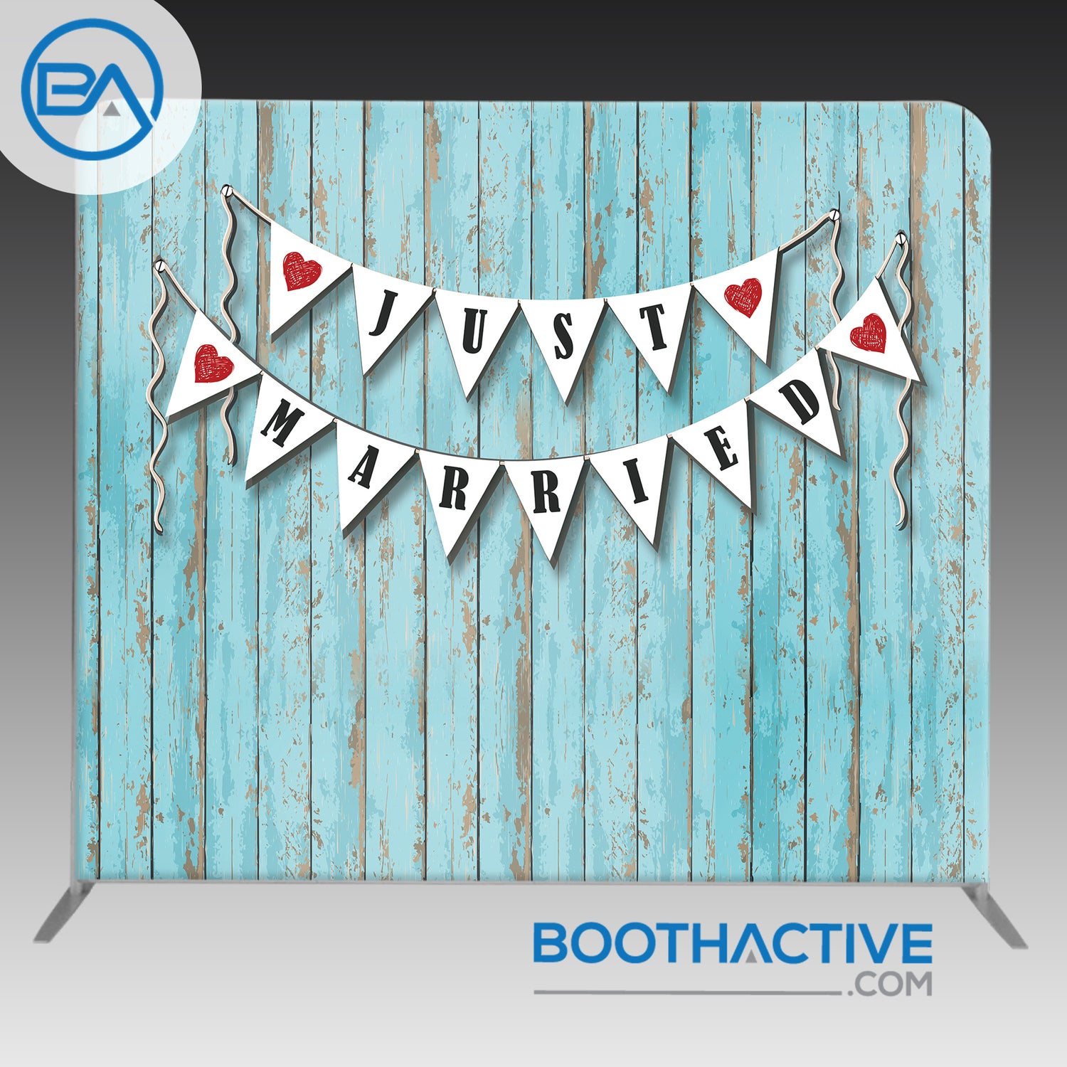 8' x 8' Backdrop - Just Married – BoothActive