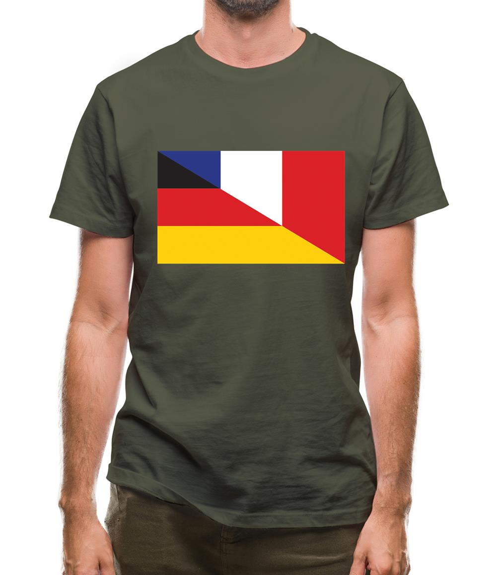 Half German Half French Flag Mens T Shirt Tee Sh