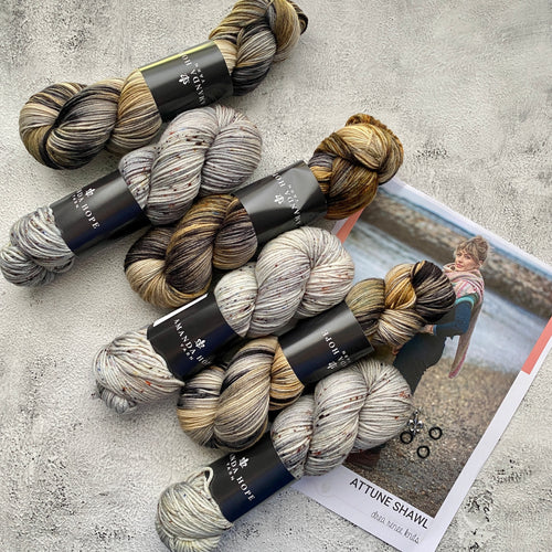 Fragmentation Shawl Yarn Set 701 Neutral Grays, 7 Skeins, Aussie