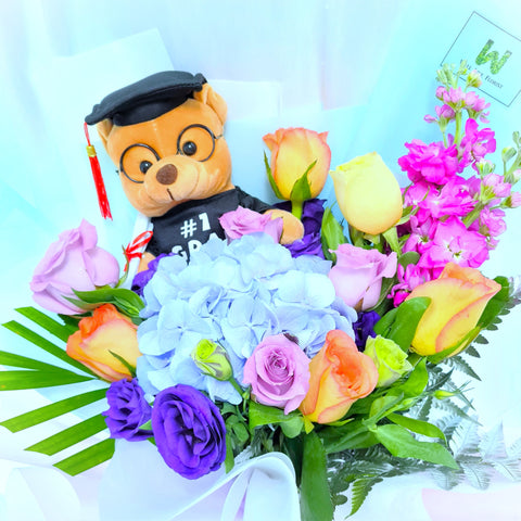 Graduation Flowers, hydrangea graduation bouquet