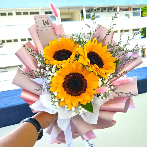 Sunflower Bouquet, Hand Bouquet, Sunflower, Flower Delivery Singapore, Well Live Florist