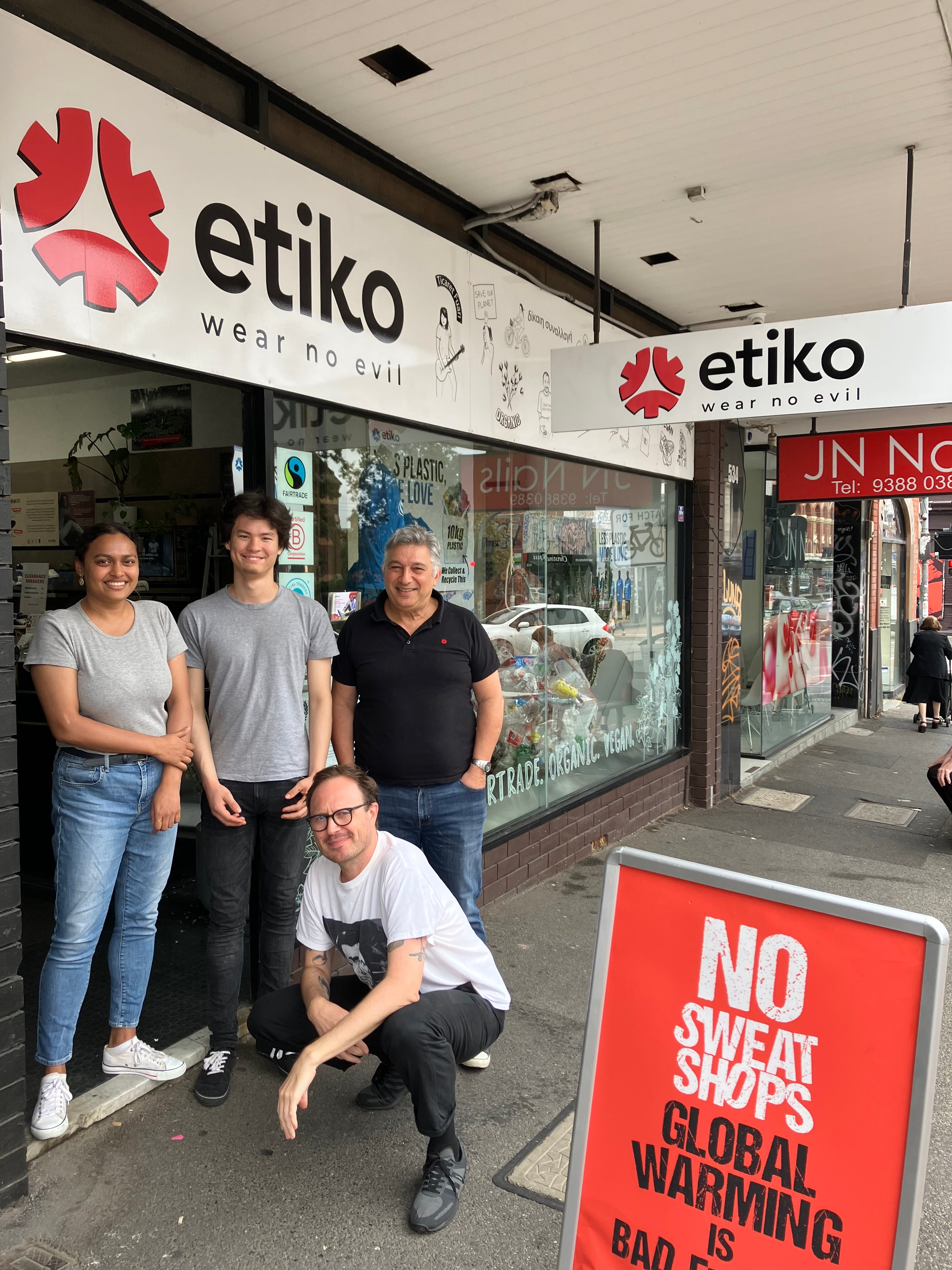 Etiko Staff in front of Brunswick Store