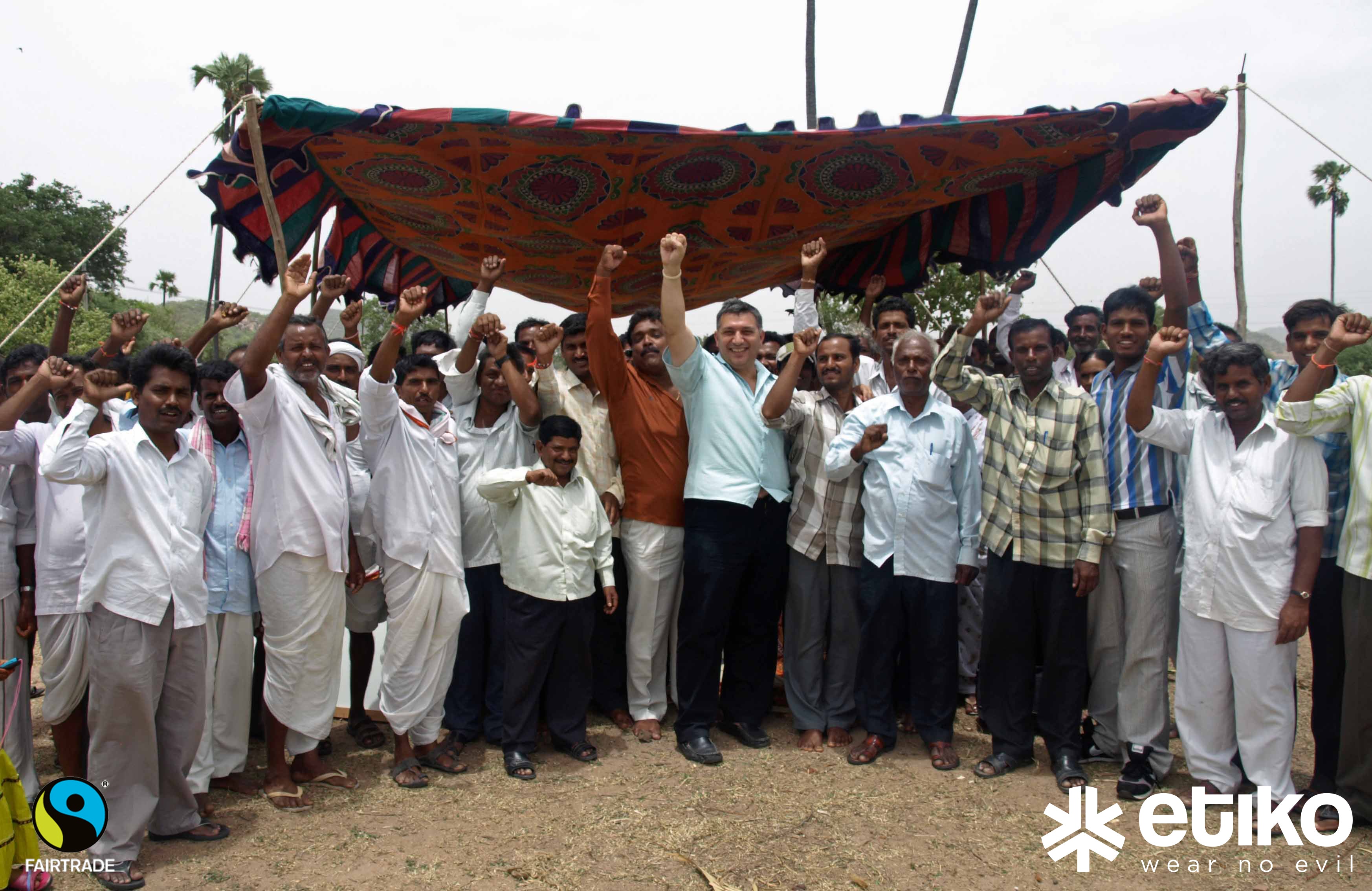 Nick Founder of Etiko with Cotton Farmers