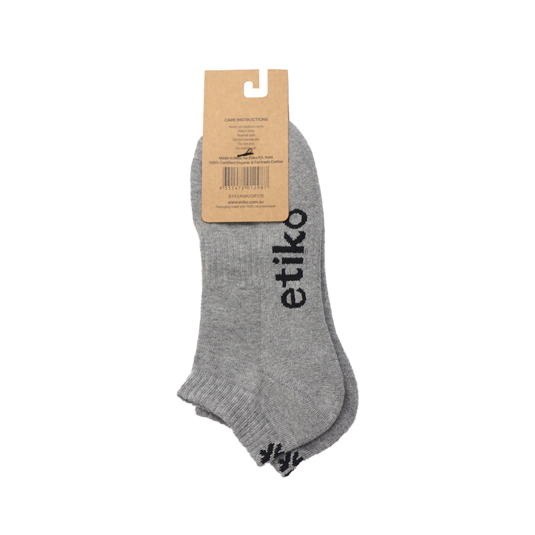 Unisex Socks Ankle Grey | Organic Fairtrade
