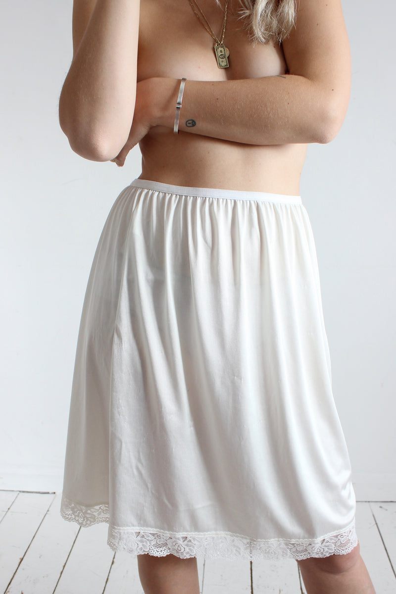slip skirt white