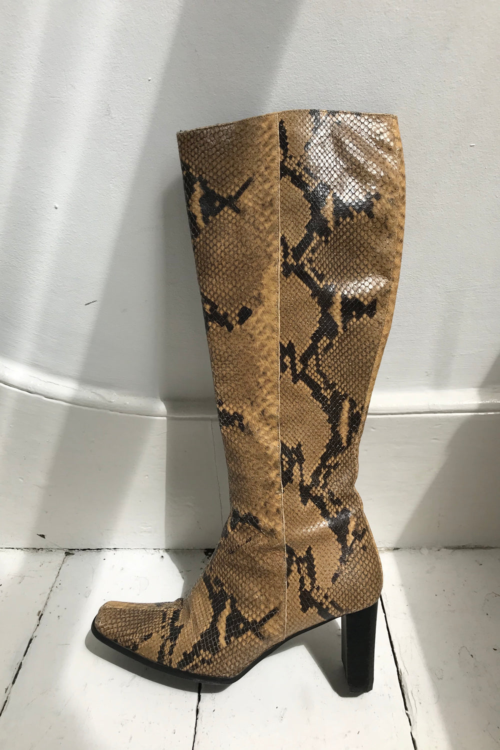 faux snakeskin boots