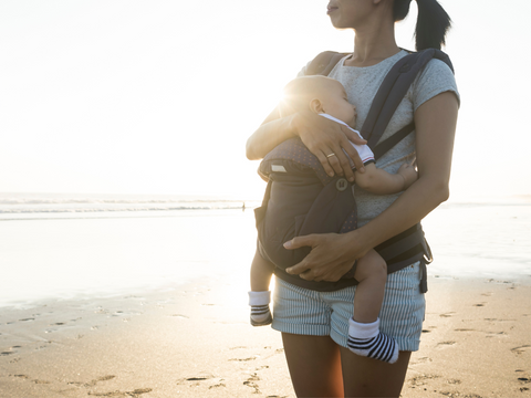 Infant in soft structure carrier