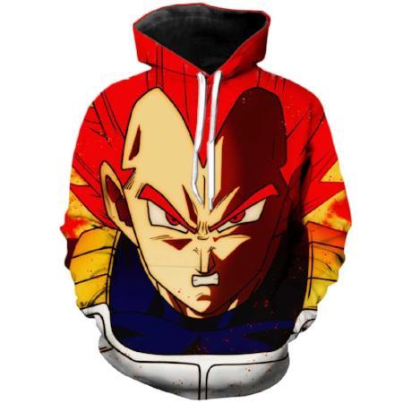 Dragon Ball Z Hoodie Featuring Super Saiyan God Vegeta ベジータ