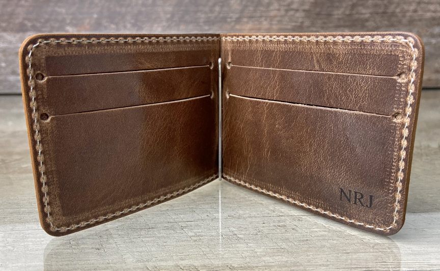 The Tanned Cow High Capacity Minimalist Money Clip Wallet 