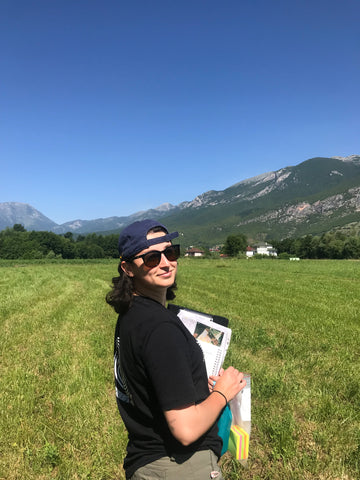 Albanian Archaeologist Erina Baci in the field