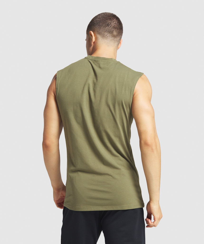 Gymshark Critical Sleeveless Tee - Dark Green | Gymshark