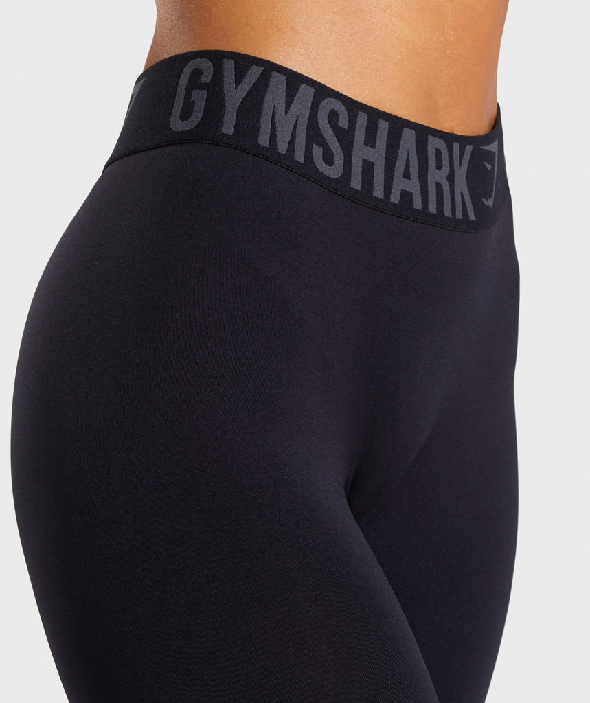 Gymshark Fit Cropped Leggings - Black/Black | Gymshark