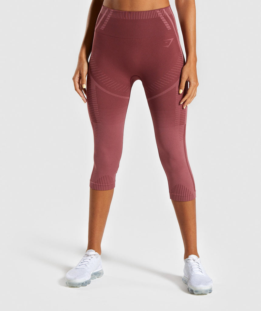 Gymshark Geo Seamless Cropped Leggings - Rose | Gymshark