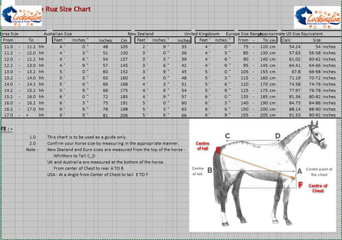 Horse Harness Size Chart