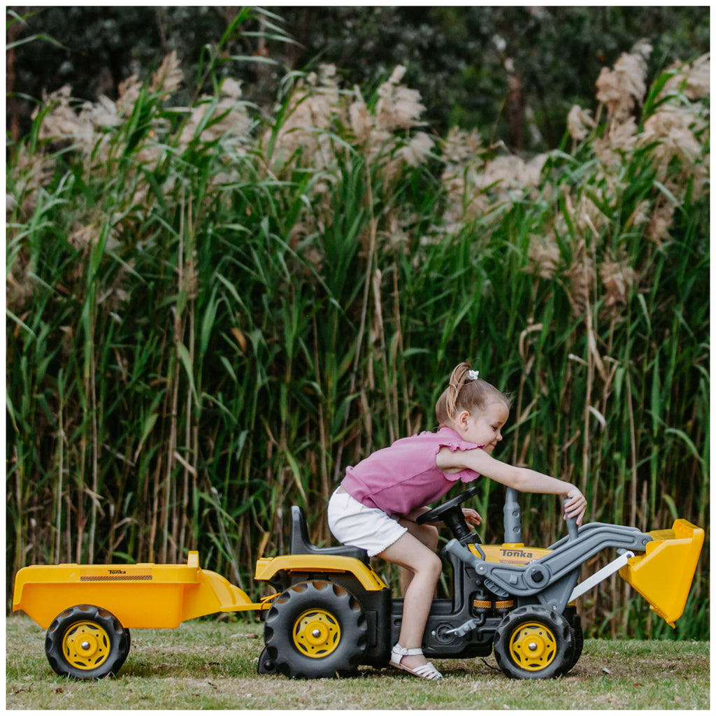 tonka pedal push ride on excavator