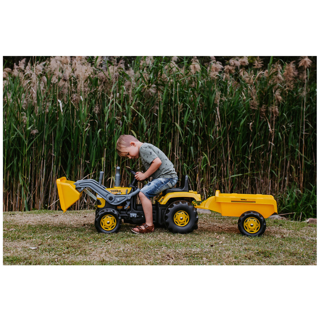 tonka pedal push ride on excavator