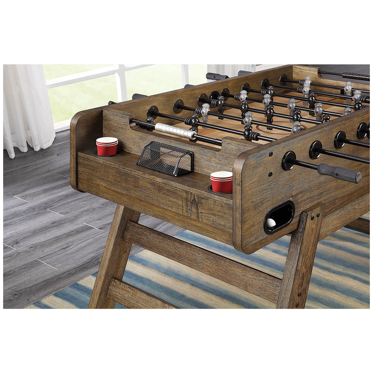 Bayside Furnishings Wood Foosball Table, L 147 x W 80 x H 94 cm, Rubbe