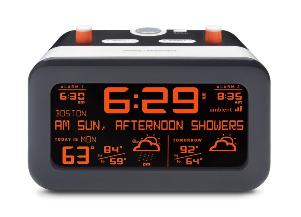 am fm radio alarm clock with weather forecast