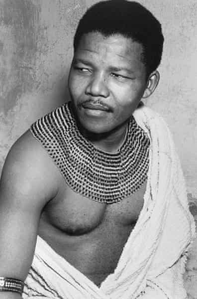 A portrait of Mandela in traditional dress, 1950