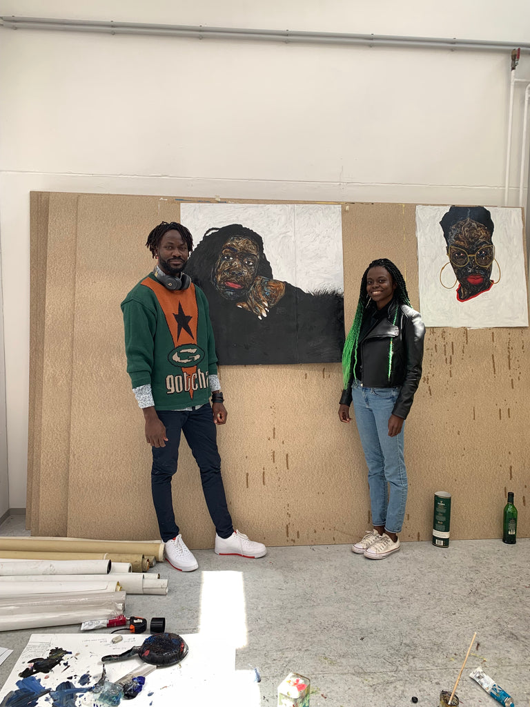 Destinee Ross with artist Amoako Boafo