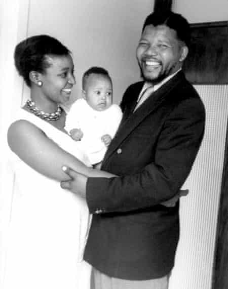 Nelson and Winnie Mandela with their daughter, Zindzi, at their home in Soweto, 1961