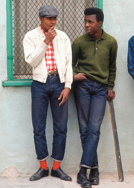 Two young men in Watts, Los Angeles, California, July 1966. Photograph Mr Bill Ray/The LIFE Picture Collection/Shutterstock. Courtesy of Reel Art Press