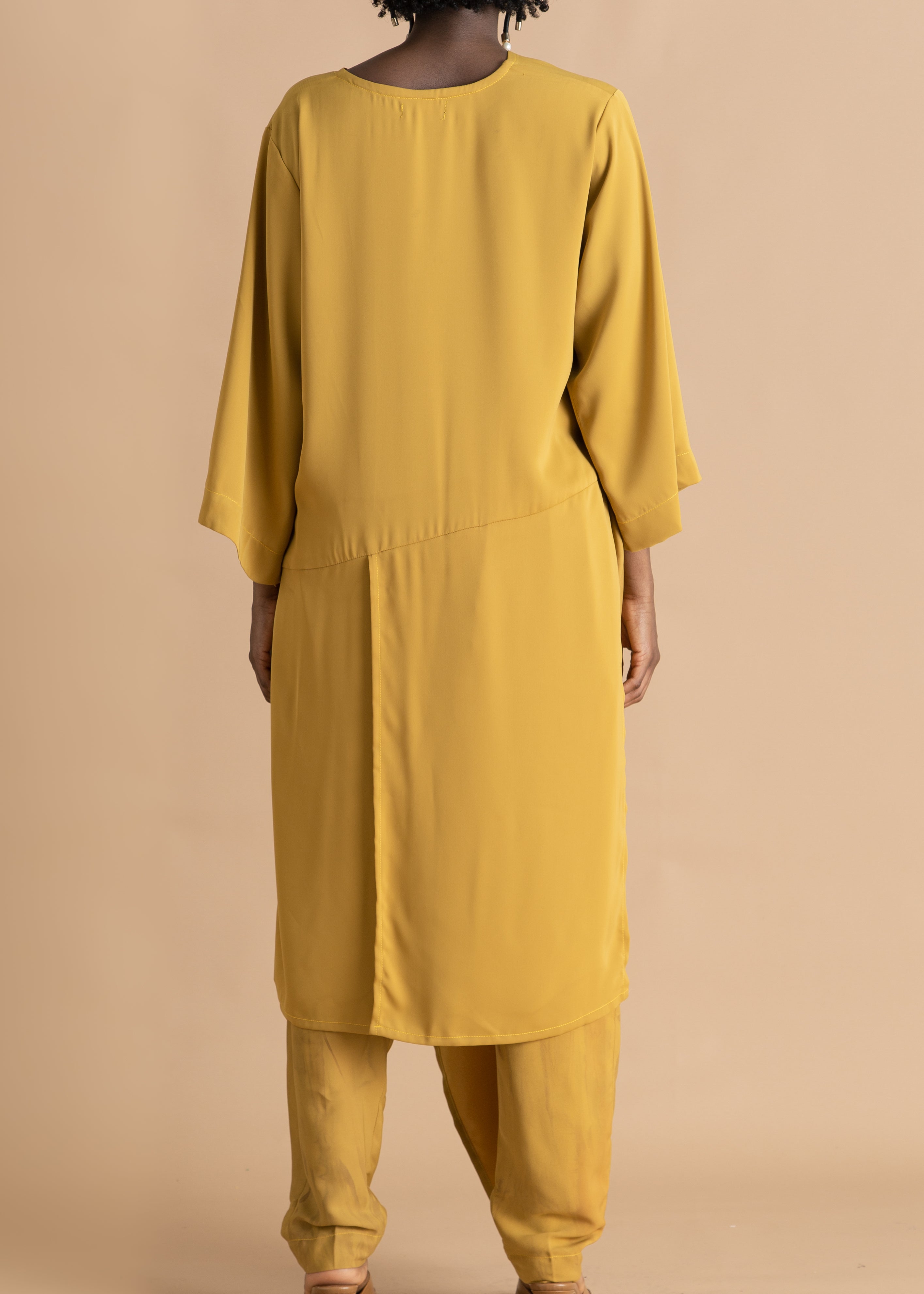 Yellow Solid Wrap Tunic