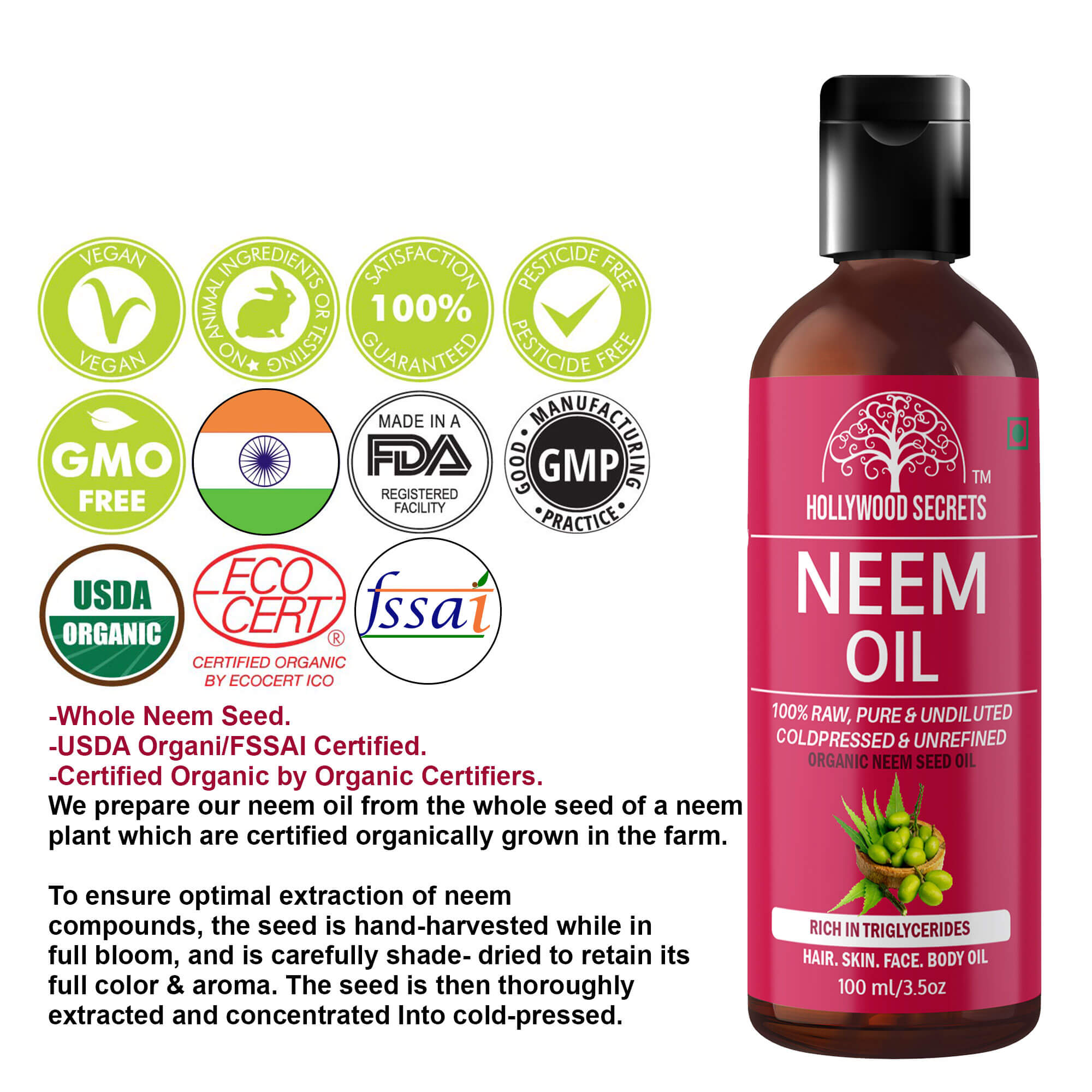 Kayamaya 100 Pure Neem Oil for Hair  Skin Oil 100 mL Buy Kayamaya 100  Pure Neem Oil for Hair  Skin Oil 100 mL at Best Prices in India  Snapdeal