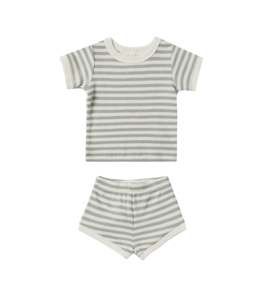 Waffle Shortie Set - Sky Stripe