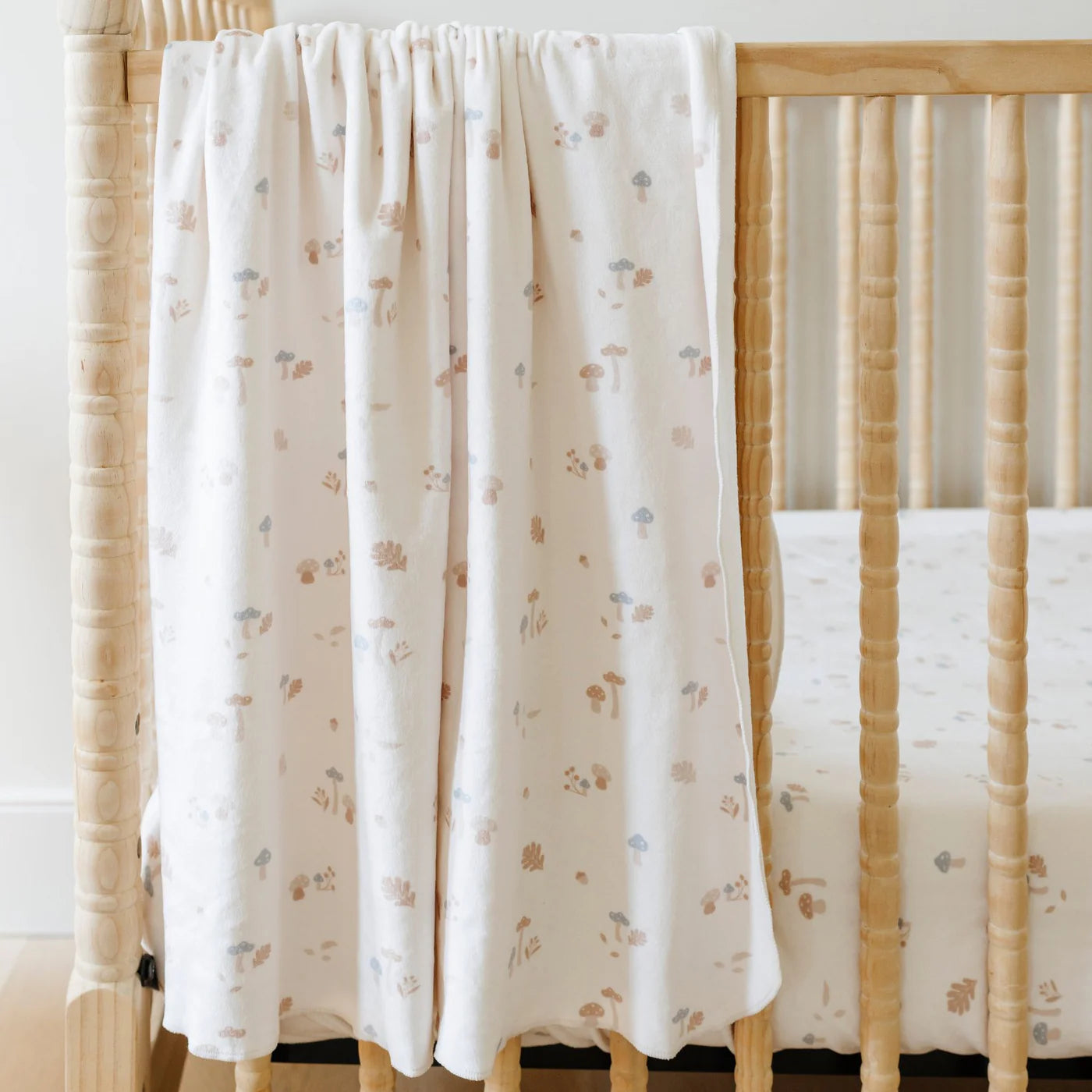 Minky Stretch Luxe Swaddle Blanket - Mushroom