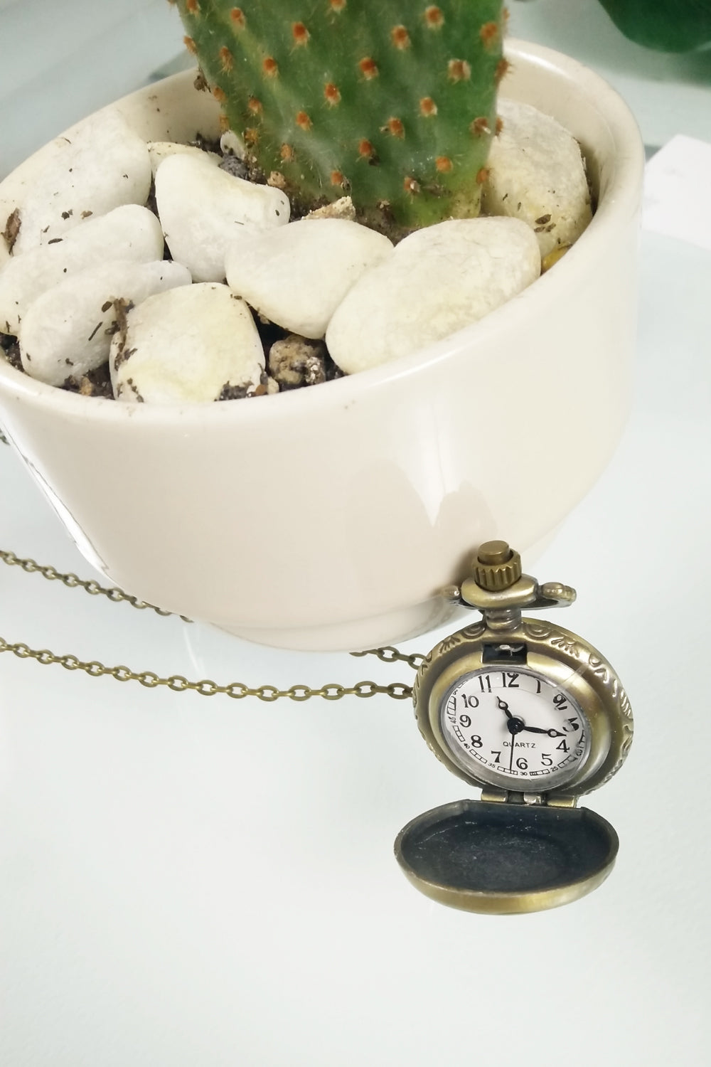 necklace vintage clock  lunghezza: 38 cm nikel free
