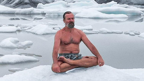 Wim Hof Sitting on a Glacier Doing Ice Therapy