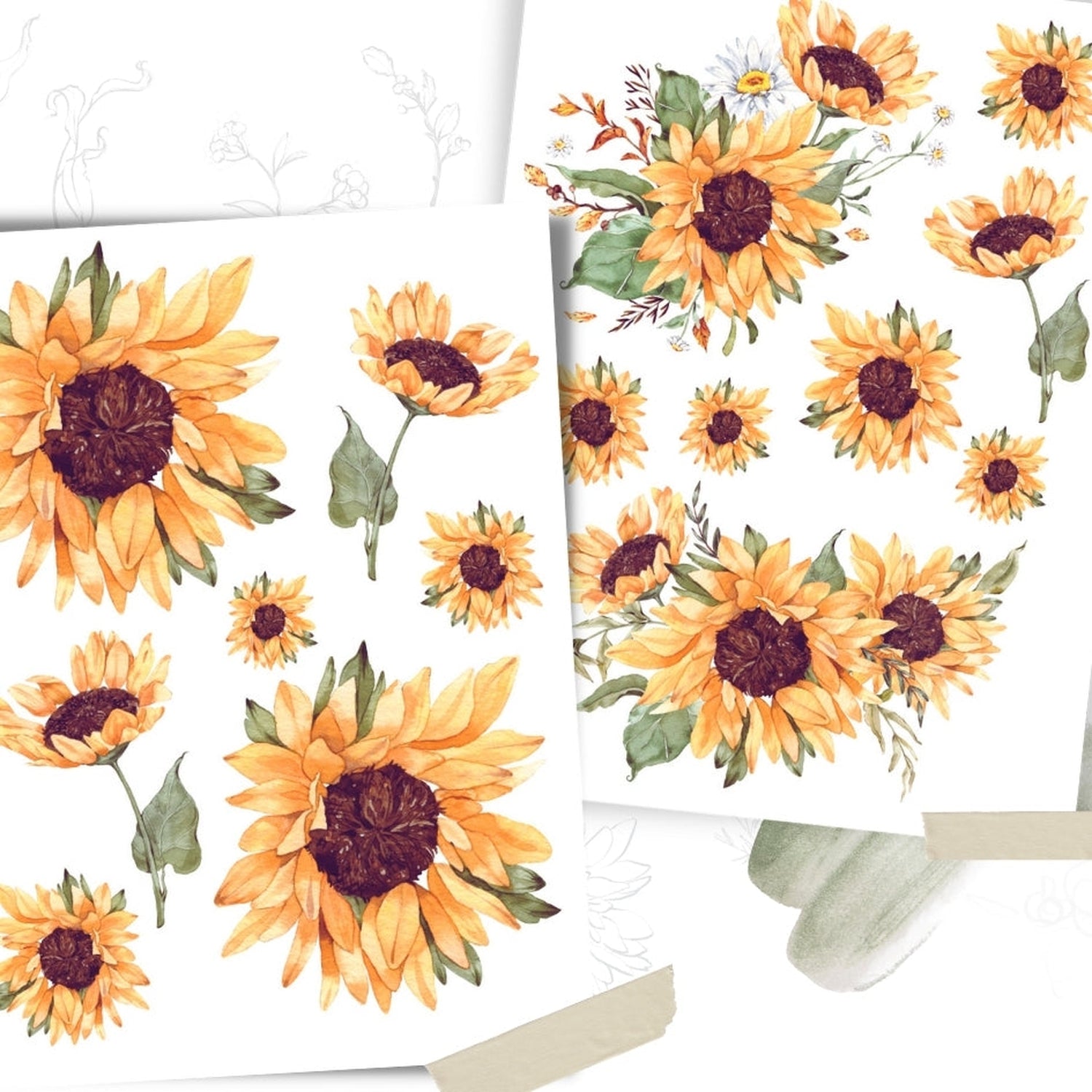 Sunflowers Rub-on Transfer