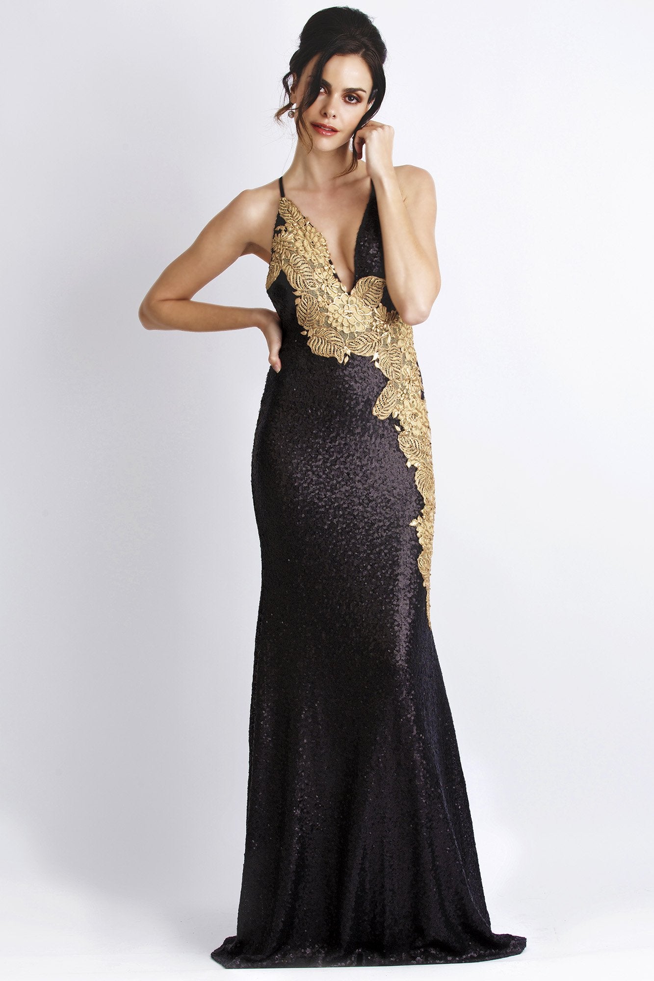 sequin long gowns