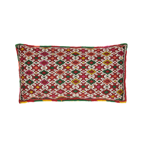 Hand Woven Red and Green Vintage Kilim Cushion named Dassin