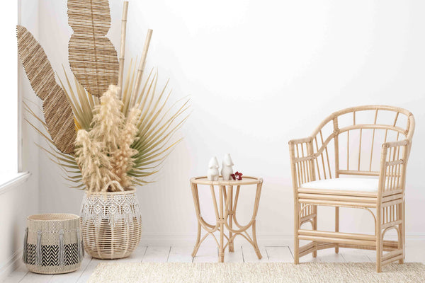 Boho Living Room with Natural Fibers