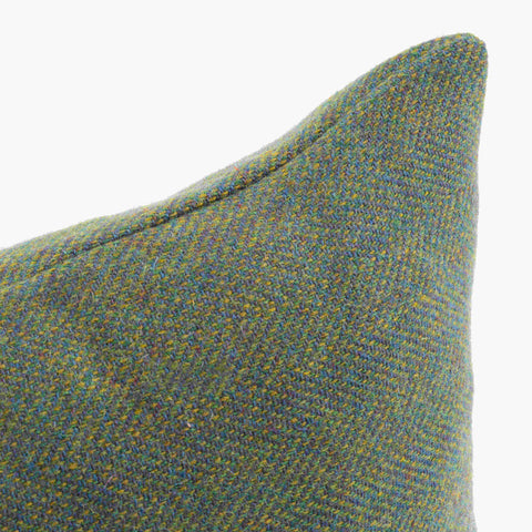 Green Herringbone Harris Tweed Cushion named Lichen