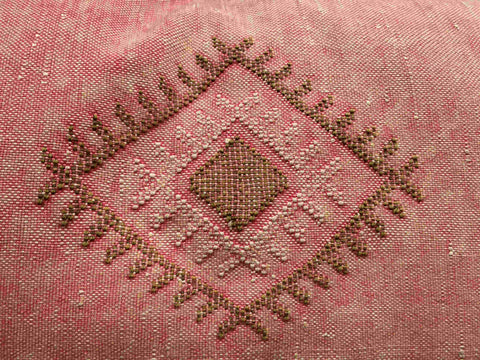 Hand Embroidered Pattern in a Cactus Silk