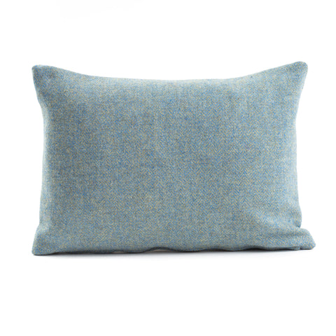 Pale blue harris tweed herringbone rectangle cushion