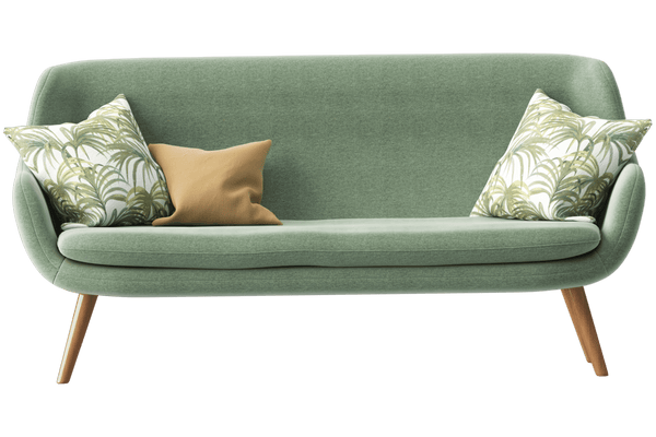 Isolated Green Sofa on White