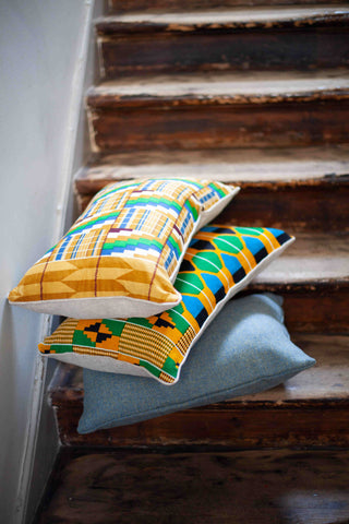 Kente and Harris Tweed Cushions