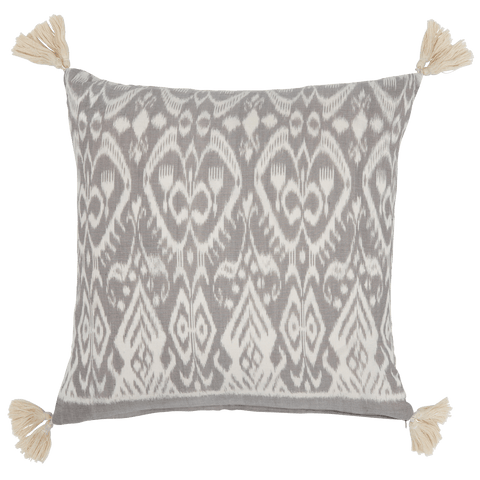 Pale Grey Cotton Ikat Cushion named Kumbasari