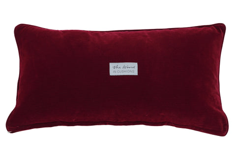 dark red velvet scatter cushion rectangle