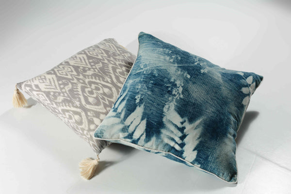 Pale Grey Cotton Ikat Cushion locally sourced from Bali