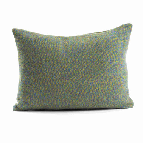 Soft Green Herringbone Harris Tweed Cushion from the Isle of Lewis